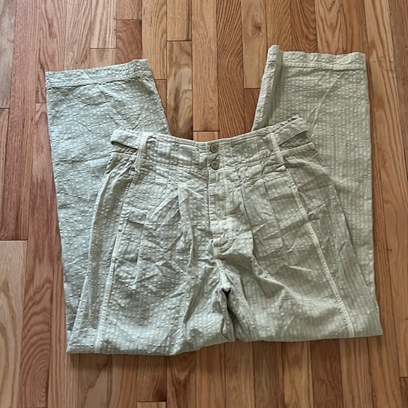 Free People Women's Trousers seersucker cargo style wide leg pants pleated waist - Picture 8 of 8